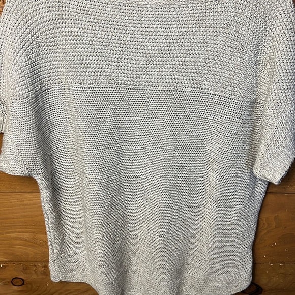 Tommy Bahama gray Paradise Sun Textured Pullover Women's Sweater S short sleeve - Picture 8 of 8